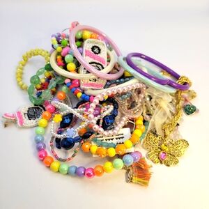 Mixed Lot Jewelry For Pre-teens Bracelets Chains Earrings Necklaces Pastels